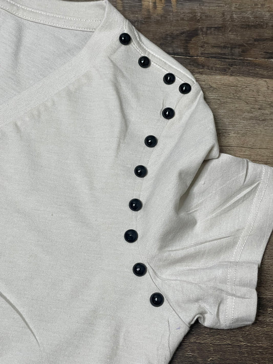 Stone/Black Rivet Tee