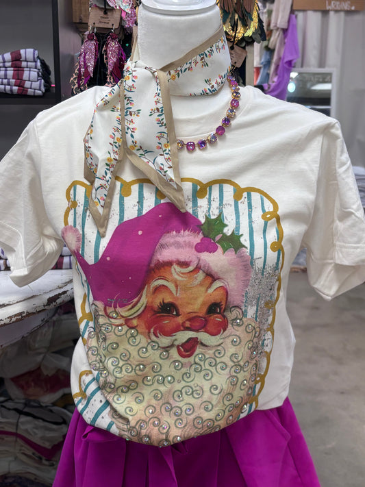 Stripe Santa Bling Tee