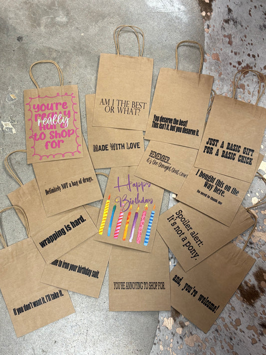 Assorted gift bags