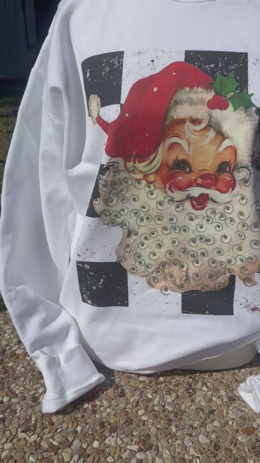 Checkered Santa Sweatshirt