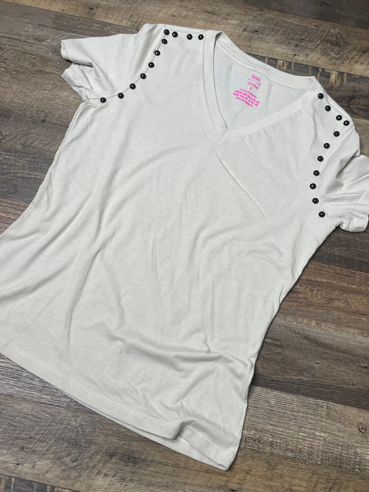 Stone/Black Rivet Tee