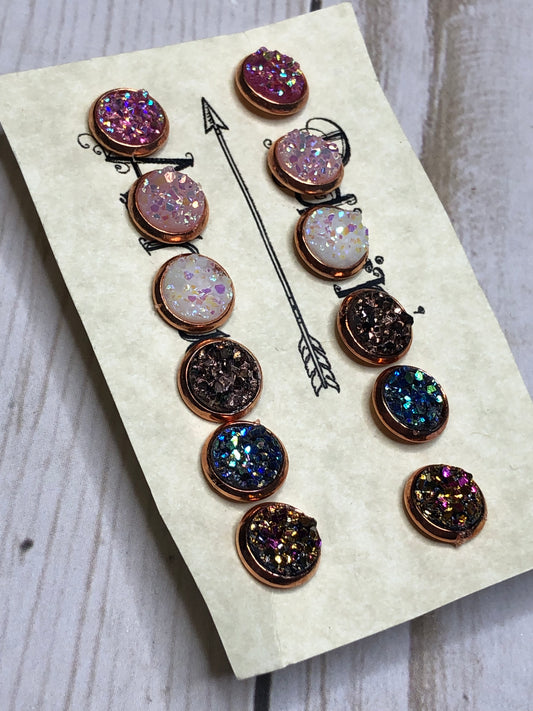 WS Mini druzy studs EM2
