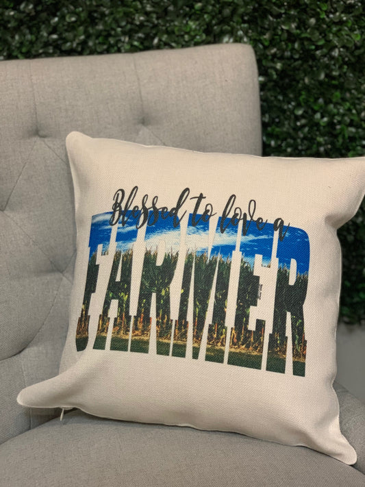 Blessed to love a farmer pillow